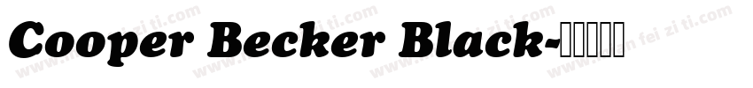 Cooper Becker Black字体转换